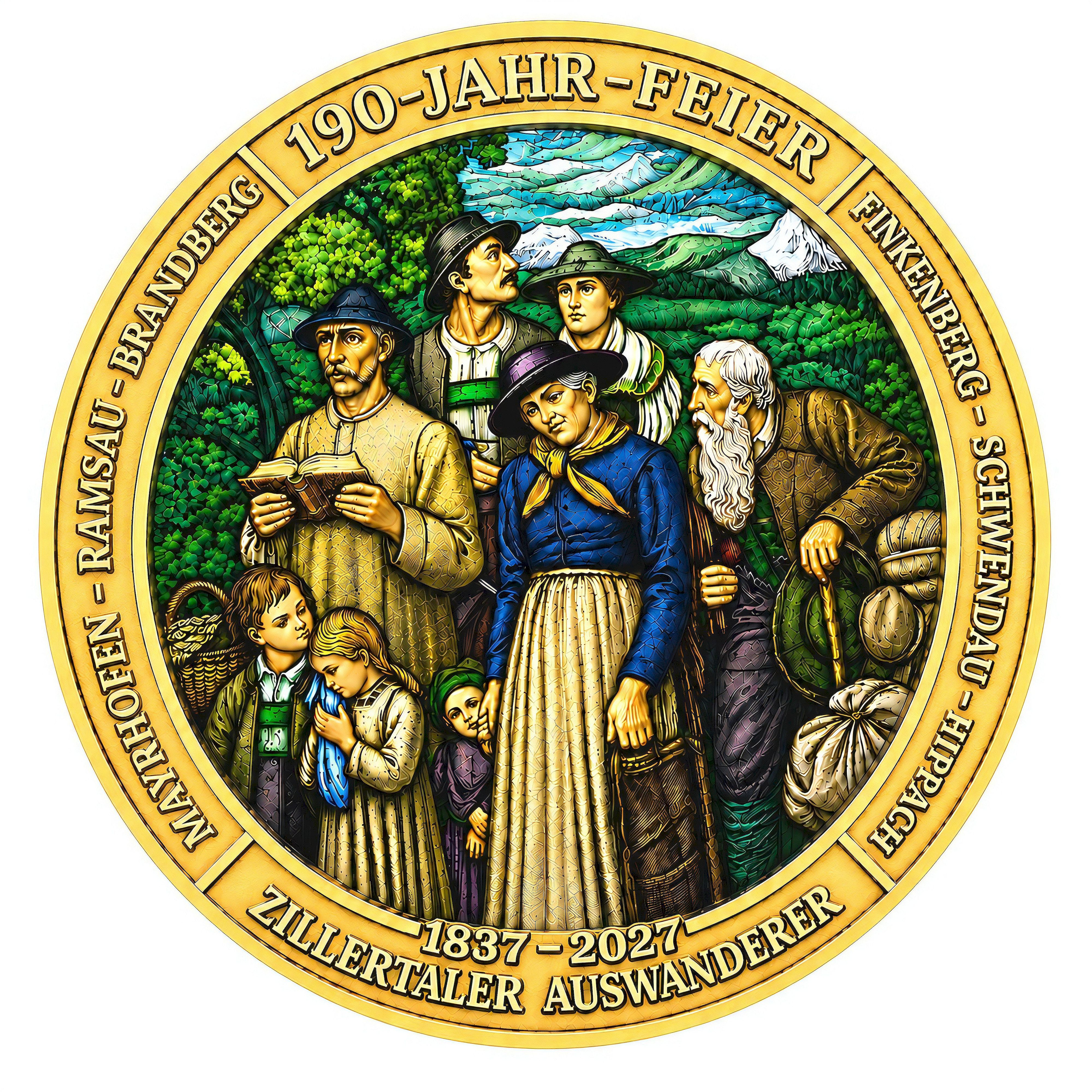 Logo der 190-Jahr-Feier 2027 der Zillertaler Auswanderer